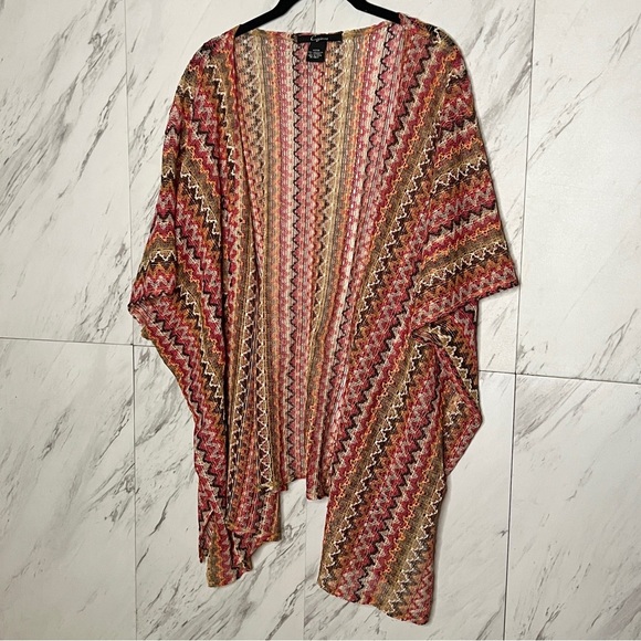 Cejon 70s Chevron Zig Zag Kimono Cover-up FREE SIZE - Picture 2 of 5